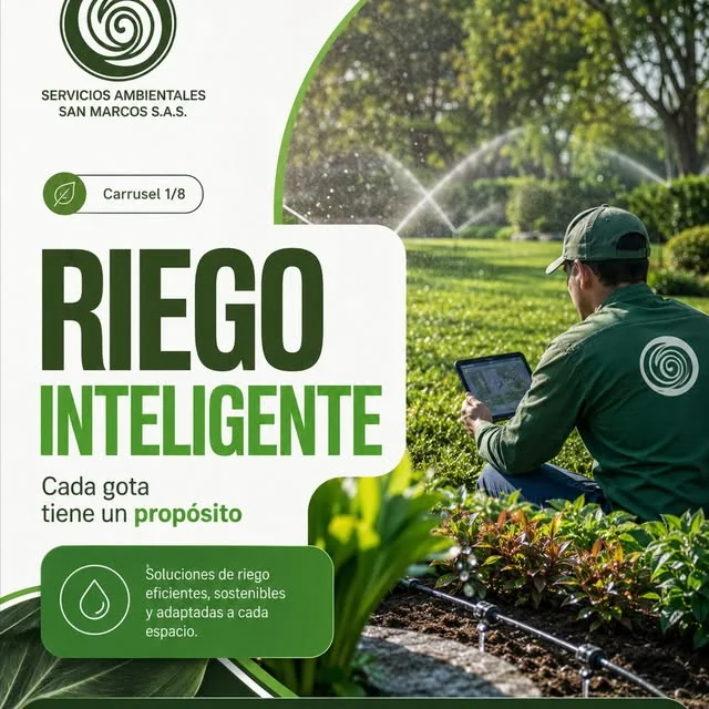 Técnico programando un sistema de riego inteligente